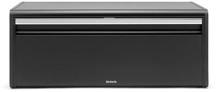 Brabantia Fall Front Boîte à Pain - Grande Boîte de Rangement pour le Pain, les Bagels, les Petits Pains - Design peu Encombrant avec Dessus Plat