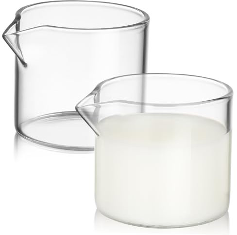 PRETYZOOM 2pièces Pichet à Lait Verre Tasse à Lait Verre Contenant Pour Pot De Conservation