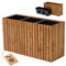 HOMERZO Blumenkasten für innen und außen Pflanzen-Übertopf aus Holz mit Kunststoff-Pflanzeneinsatz 18 l Blumentopf eckig für Balkon oder Terrasse (98x36 h55)