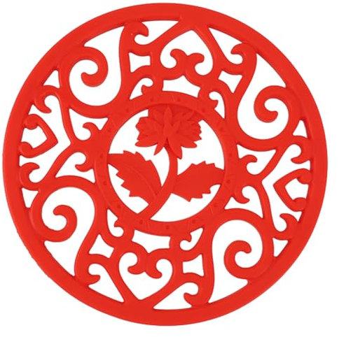 ANKROYU Silicone Trivet Mat, Trivets Pot Holders, Hot Dishes Trivets, Non Slip Teapot Trivet, Heat Resistant Silicone Teapot Trivets for Hot Dishes Countertop Teapot (red)