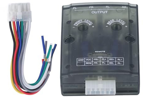 GRCFUMO 12V 4 Channel Car Stereo, Car Stereo Amplifier 4 Channel, Car Stereo Signal Converter for CD Player High and Low Adapter