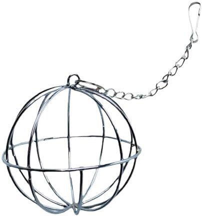 Futterspender für kleine Haustiere, Tierfutterspender, Heuspender, Chinchilla-Spielzeug, Hamster-Futterstation, Hasenpflege, Meerschweinchen-Zubehör, Kaninchenspielzeug, Heuball, Edelstahl,