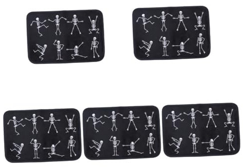 MAGICLULU 5st Bodenmatte Für Den Eingangsbereich Nussknacker Für Den Außenbereich Masken Künstliche Weihnachtssternblumen Kleine Nussknackerfiguren Hortensien Dekoration Dochte Black Flanell