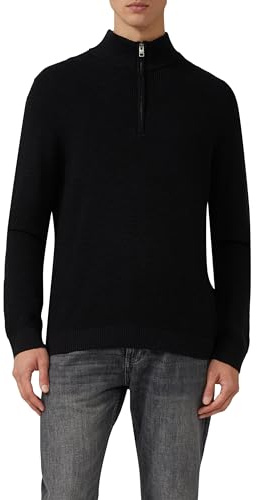 s.Oliver Baumwoll-Pullover mit Struktur und Troyer-Kragen