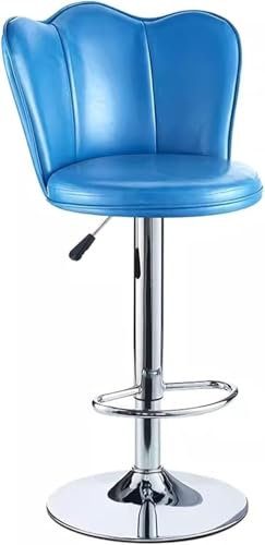 DZYHFCO Frühstücksstuhl für die Küche, höhenverstellbar, drehbar, Barhocker, PU-Leder, Höhe 60–80 cm, Blau