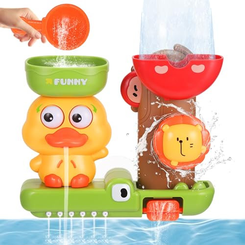 Badewannen Spielzeug, Niedliches Entchen Baby Badespielzeug für 1-5 Jahre, Lustiges Sensorisches Badespielzeug für Aufregende Badewannenzeit, Badewannenspielzeug Geschenk für Jungen Mädchen