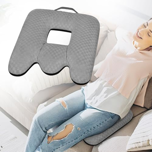 Babyezz Steißbein Schmerzlinderung Kissen - Orthopädische Steißbein Kissen für Bett Wunden, Hämorrhoiden & Recovery | Atmungsaktive Sitzpolster für Bürostuhl, Auto & Rollstuhl (Grau)