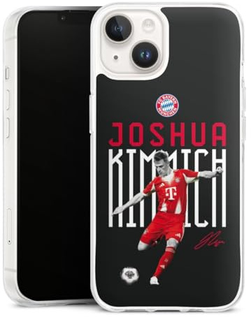 Silikon Hülle kompatibel mit Apple iPhone 14 Case transparent Handyhülle FC Bayern München Kimmich Offizielles Lizenzprodukt