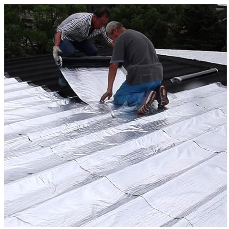 Dachpappe,Bitumen-Band,Dachreparaturklebeband,Rolle Wasserfest,UV-beständige Schutzfolie,für Risse und Fugen,für Fensterfugen, Metall, Fliesen, Farbstahlfliesen(THK1.2mm/W0.2*L5m)