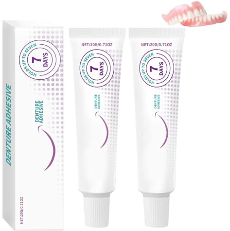 Zahnprothesen Kleber 20gx2, Haftcreme für Zahnprothesen, für Zahnprothesen, Kann Lücken Füllen, Zahnprothesen Sicher Befestigen, Einfach zu Bedienen, für den Täglichen Gebrauch