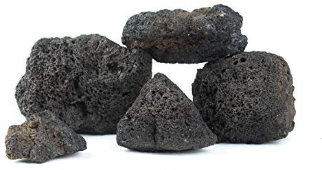 Aquarium Stones Fish Tank Rocks Natural Decoration for Aquascaping (5kg, Black Lava)