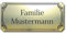 Türschild, Briefkastenschild, Klingelschild, 70-300-008 Acryl, Oberfläche gold gebürstet oder Edelstahl gebürstet, individuell anpassbar