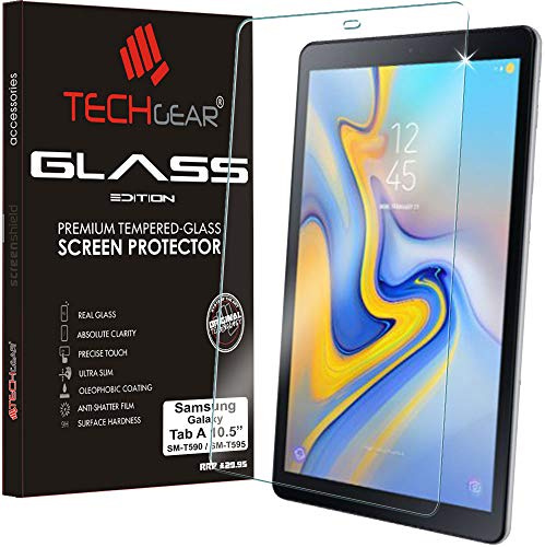TECHGEAR GLASS Edition fits Samsung Galaxy Tab A 10.5 Inch (SM-T590 / SM-T595) - Genuine Tempered Glass Screen Protector Guard Cover