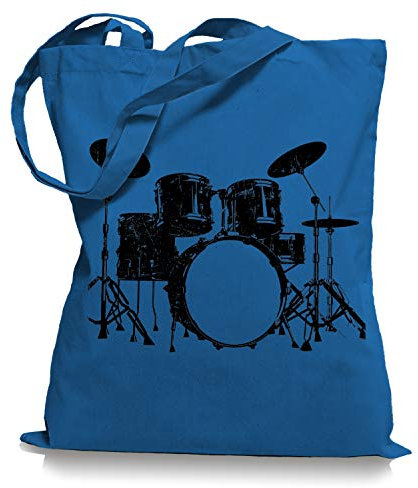 Ma2ca Drums Drummer Schlagzeuger Tragetasche/Bag/Jutebeutel WM1-cornflower_blue