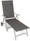 Vanage Sonnenliege Klappbar Aluminium Mit Rollen, Gepolstert, 7-Stufen Verstellbar, Belastbar Bis 100 kg, Wetterfest, Gartenliege, Grauer Rahmen Und Melange Textil