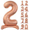 GoDan Beauty&Charm Riesige Luftballons Zahlen 0-9 zum Aufstellen auf dem Tisch 74 cm Folienballon Geburtstagsluftballons Zimmer und Raumdekoration beim Geburtstag Jubiläum Jahrestag (Zahl 2 Rosegold)