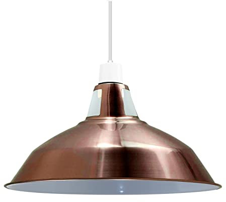LEDSone Moderne Retro-Metall-Lichtschirme, einfach zu montierende Lampenschirme für industrielle Pendelleuchten, Schlafzimmer, Küche, Badezimmer, antiker Lampenschirm (Kupfer)