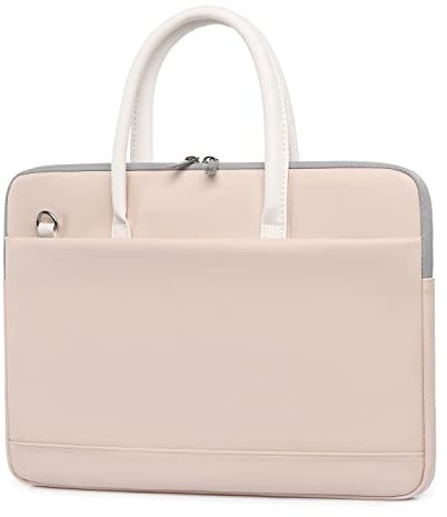 ODWTMRK Laptoptasche 13 Zoll - 15,6 Zoll Notebooktasche Schulter Tasche Business Aktentasche Umhängetasche (13-14 Zoll, Beige)