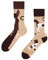 Dedoles Socken Unisex Damen Herren & Kinder Baumwolle viele lustige Designs 1 Paar Geschenk links rechts verschieden, Farbe Beige, Motiv Pferde, Gr. 39-42