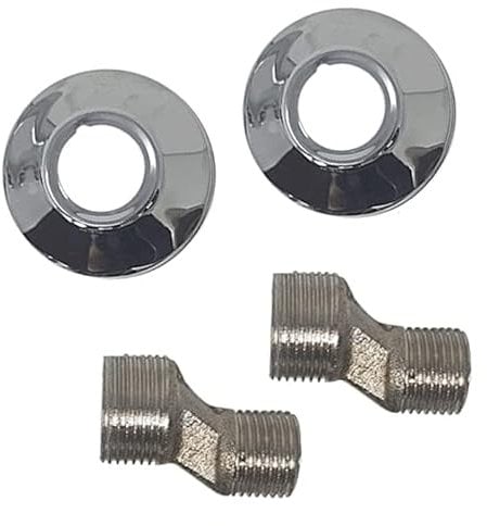 Hongu Coppia Eccentrico a S, G 1/2 x G 3/4 Raccordo con Rosetta,Raccordo, Adattatore per Rubinetto a Muro Miscelatore Retrogruppo lavello, Vasca, Doccia