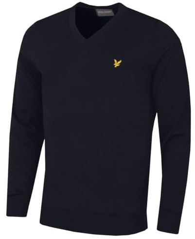 Lyle & Scott Mens V Neck Sweater - Dark Navy - M