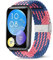 ZoRoll Armband für Huawei Watch Fit 2, Geflochtenes Einstellbar Nylon Ersatzband Sport Loop Soft für Huawei Watch Fit 2 - Blau&Rosa
