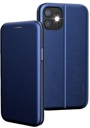 BYONDCASE Custodia a libro per iPhone 11, in pelle deluxe, con una funzione di protezione completa a 360 gradi, colore blu, ultra sottile, compatibile con iPhone 11
