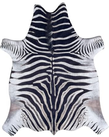 Teppich aus synthetischem Pferdchen, digital bedruckt, Kunstleder, 125 x 155 cm, Wildleder (Zebra)