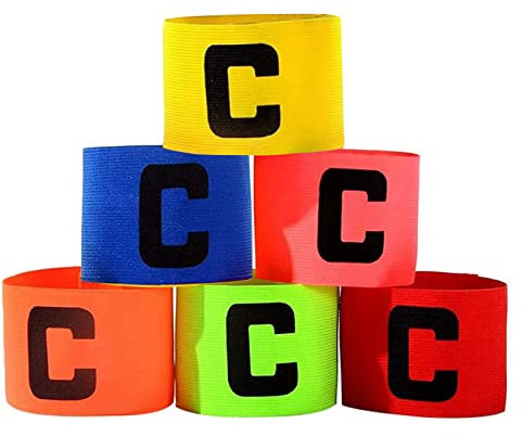 FANNITE 6 Stück Fußball Kapitänsbinde, Elastische Kapitänsbinde, Verstellbare Kapitänsbinde, Fußballspiel Armbinde, Klettverschluss FußBall Elastic Armbinden, für Mehrere Ballsportarten