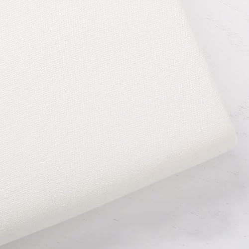 zalati Embroidery Cloth Ramie Cotton Cloth Accessory for Embroider Working Artwork - White, 11.8 * 11.8 inch