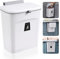 Hanging Trash Can with Lid,9L Kitchen Bin with Sliding Lid,Plastic Cupboard Bins for Kitchen,Applicable to Cabinets,Kitchen,Motorhome,Bathroom,Bedroom,Living Room,Office