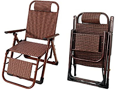 Zero Gravity Sonnenliege, Korb-Rattan-Rasen-Loungesessel, klappbarer Liegestuhl, Gartenstuhl, Strandstuhl im Freien, zum Sonnenbaden im Büro im Innenbereich, 175 kg Tragkraft