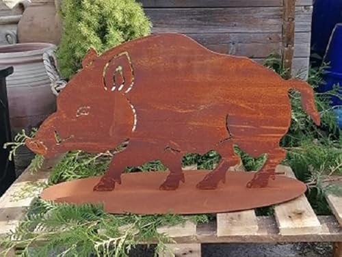 NEU !! Großes Wildschwein ca. 68 cm breit aus Metall Edelrost Rost Weihnachten Deko Tiere Advent Wald Förster Jagd Herbst