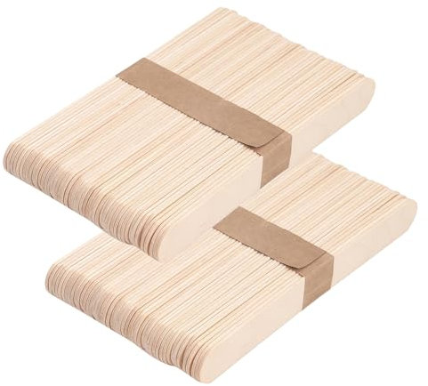 YXHZVON 100 Stück Eisstiele Holz, Eisstäbchen Holzstäbchen, Holzstäbchen zum Basteln, Eisstiele Holz Holzstäbchen, Bastelstäbchen Holz, Holzspachtel DIY Handwerk (78 x 20 mm)