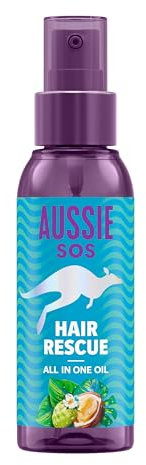 Aussie SOS Hair Rescue All In One Aceite Capilar 100ml Desenreda Y Suaviza El Pelo, Ayuda A Prevenir Las Puntas Abiertas Y Mantiene El Cabello Hidratado Durante 100 Horas. Fórmula Vegana