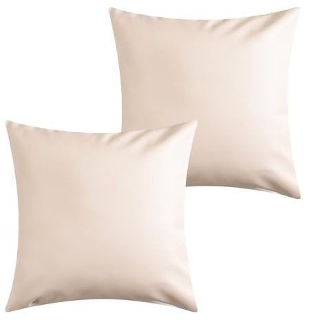 Muka Pack de 2 Fundas de Cojín de Piel Sintética Sin Relleno | 45 x 45cm o 30 x 50cm, Decorativa y Moderno, Cremallera Invisible, Para Sofá Cama Sillón Salón
