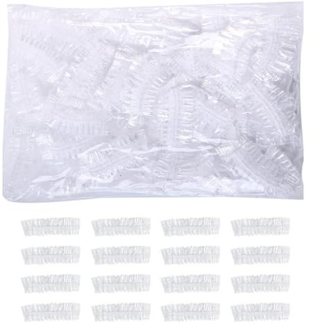 100 Pezzi Monouso Doccia Cuffie Orecchio Trasparente Paraorecchie Protettive Impermeabili Copertura dell'Orecchio con Elastici per Capelli Doccia Bagno Balneazione