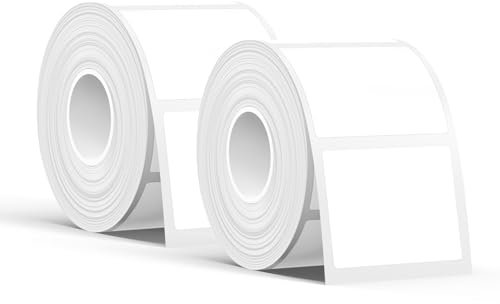 SUPVAN KATASYMBOL T50M Pro/Plus Etikettenband Papier, Wasserfeste Etikettenfür Heim, Schule, Büro, 40 mm x 30 mm, 250 Etiketten/Rolle, Schwarz auf Weiß, 2 Rollen