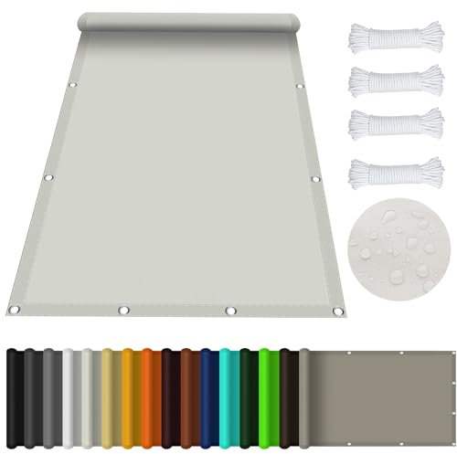 Toldo Vela de Sombra Rectangular 2.5 x 2.5 m Impermeable, Toldo de Vela Parasol Lona Protector Tela Oxford Resistente Toldo para Pergola para Patio Exteriores, Marfil