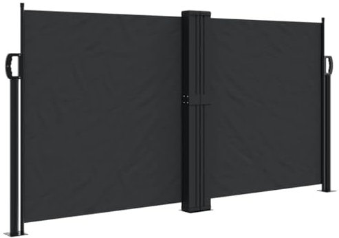 vidaXL Auvent Latéral Rétractable, Brise-Vue de Jardin, Écran de Protection, Écran de Balcon Terrasse Arrière-Cour Extérieur, Noir 120x1200 cm