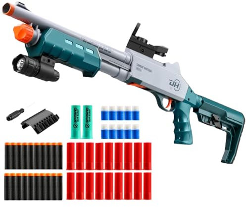 Toy Shotgun Soft Bullet Foam Dart Toy Gun Blaster Shell Ejecting with Accessories Gift for Boys Outdoor Games