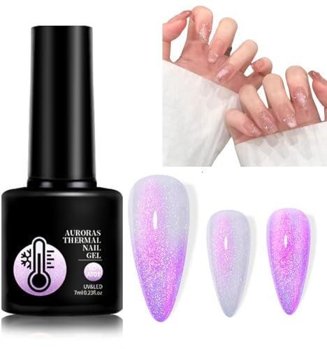 Colour Changing Gel Nail Polish,Pink Glitter Gel Nail Polish,Colour Changing Nail Varnish,Shimmer Glitter Gel Nail Varnish,Uv Nail Polish,Sparkly Reflective Glitter Gel Polish,Gel Colours for Nails