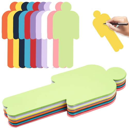 Moderationskarten Mensch 150 Stück, Moderationskarten Set - 10 Farben | Karteikarten Lernkarten Blanko für Büro Schule Präsentation und Moderation, 12 x 8 cm