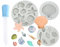 GWAWG Set di 3 stampi in silicone a tema oceano, conchiglie, stelle marine, corallo, per decorazioni fai da te torte creative e caramelle al cioccolato