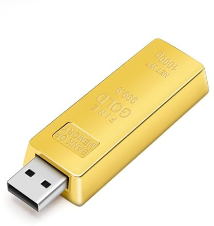 Goldbarren USB-Flash-Laufwerk USB 2.0 Flash-Laufwerk Memory Stick USB Externer Speicher Datenspeicherung Kinder-Schüler-Geschenk (32GB)