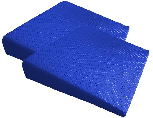 Tiga-Med 2 Stück Sitzkissen Anti-Rutsch Premium Sitzkeilkissen | extra stark & formstabil | Auto Sitz Kissen Sitzerhöhung | No Slip Keilkissen (blau)