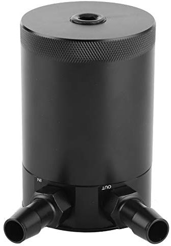 Serbatoio di Raccolta Olio per Motociclette, Serbatoio con Deflettore, 2 Porte, Ingresso/uscita, Separazione 'Olio Migliorata, capacità 500 Ml, Cilindrico, Materiale in Lega di