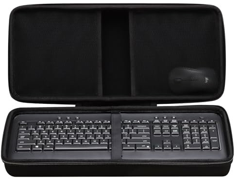 XANAD Hard Case Compatible with Logitech MK540 Advanced Wireless Keyboard and Mouse Combo(Black)-Inside: 18.3x8.1x1.3