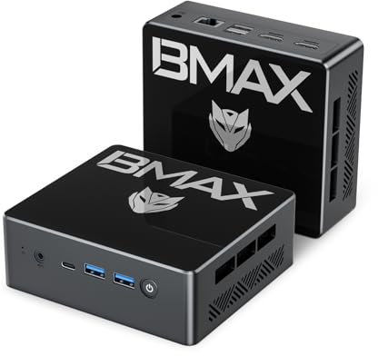 BMAX Mini PC B4Turbo Intel N150 13a Generazione Twin Lake (Beat N100/N95, fino a 3,6 GHz) 16 GB SO-DIMM DDR4 512 GB M.2 SSD, Mini Computer Triplo Display, HDMI ×2, Type-C, Wi-Fi 5, BT 5.0 PC Fisso