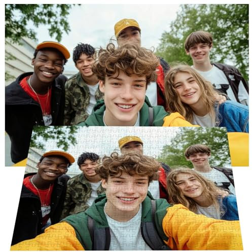 YOYOHAHAHA Personalised Jigsaw Puzzle,Personalised Jigsaw from Photos,200/300/500/520/1000pcs Custom with Own Photo for Adults,Customised Wooden Puzzle Gifts for Mom,Dad,Family,Griends,Pet